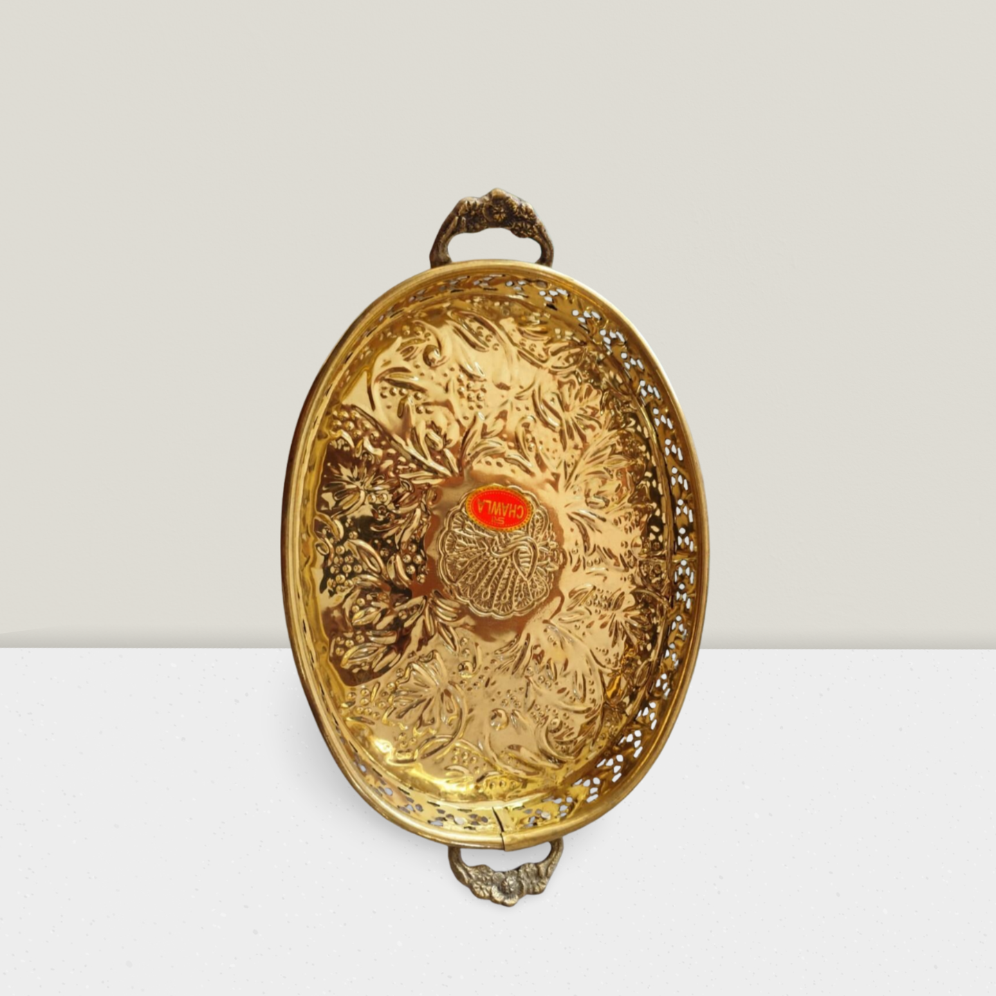 Traditional Brass Pooja Tray for Auspicious Rituals - Image 2