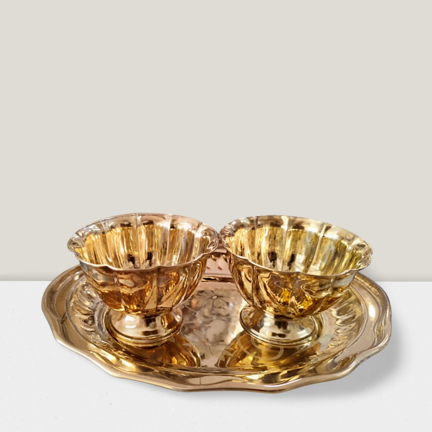 Traditional Brass Bowl Set with Plate – Elegant & Functional